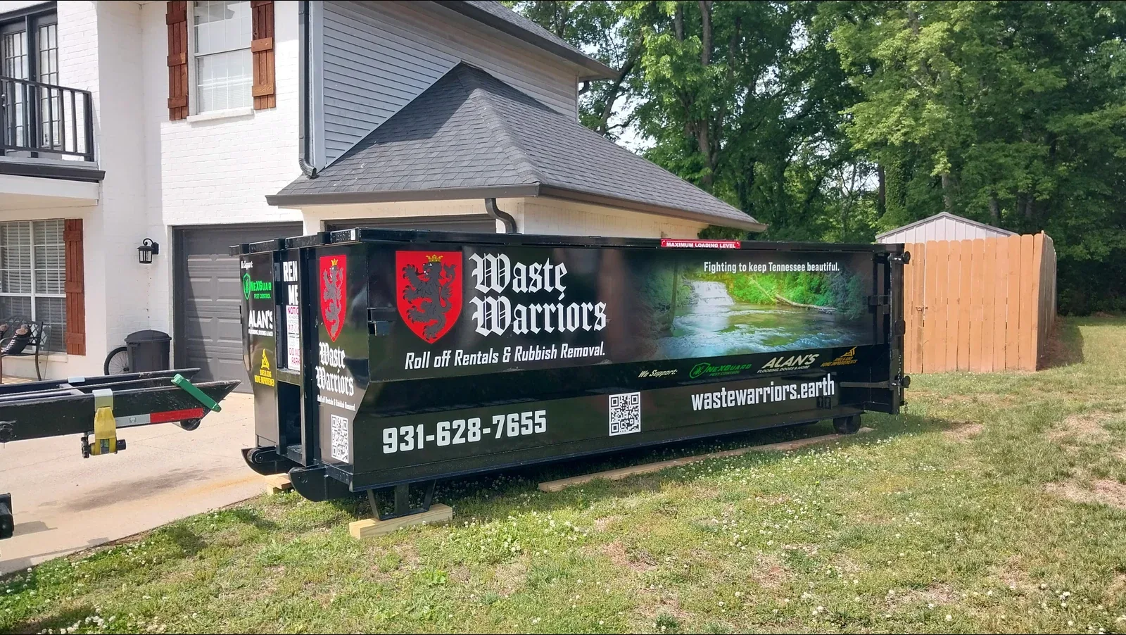 Waste Warriors dumpster after wrap