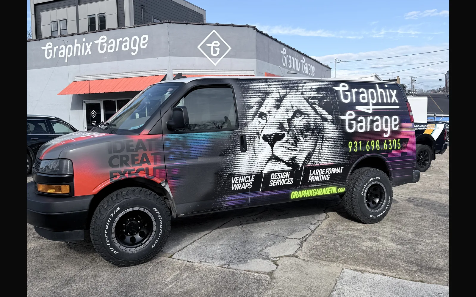 Graphix Garage shop van after wrap