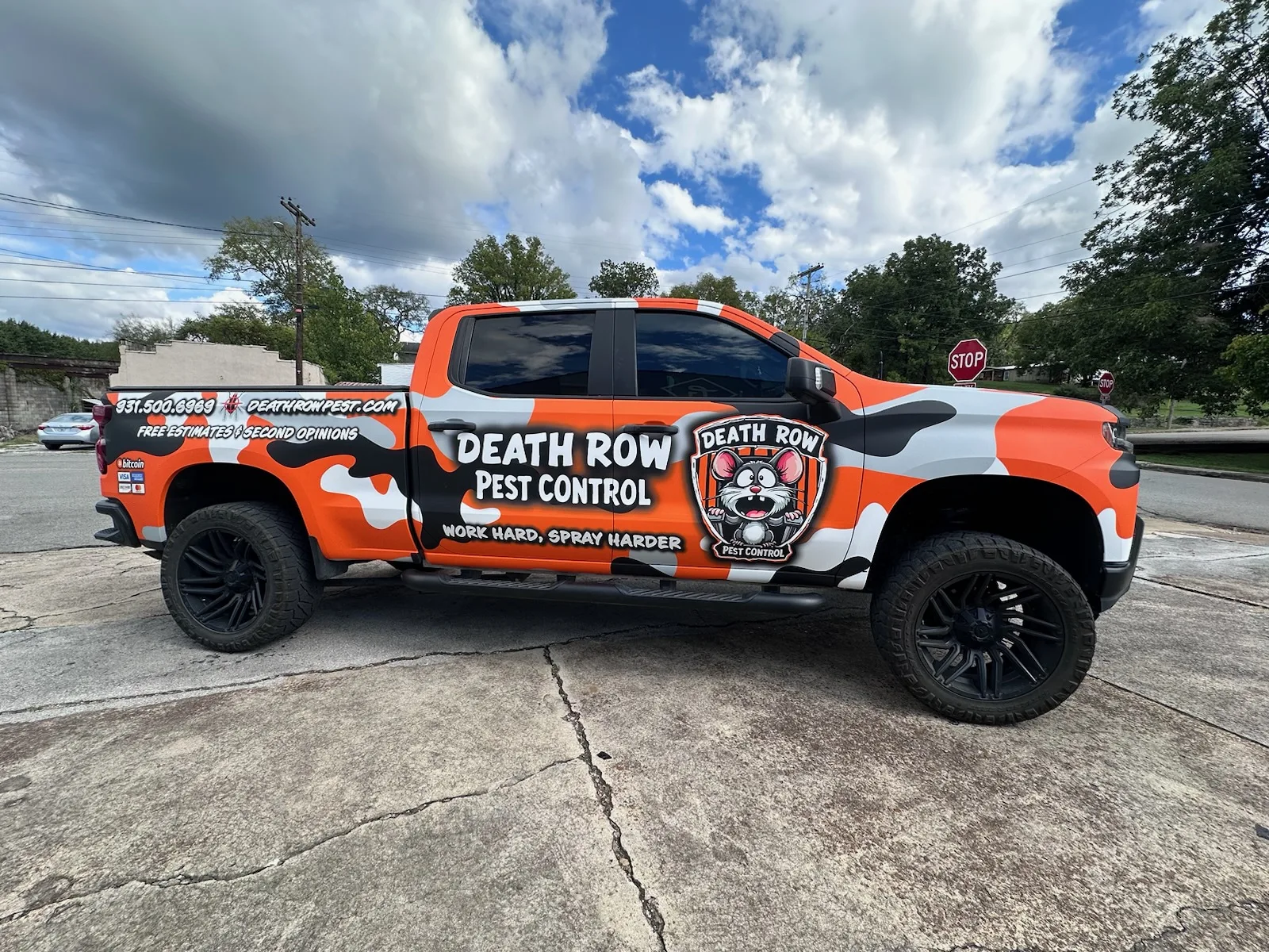 Death Row Pest Control truck after full wrap