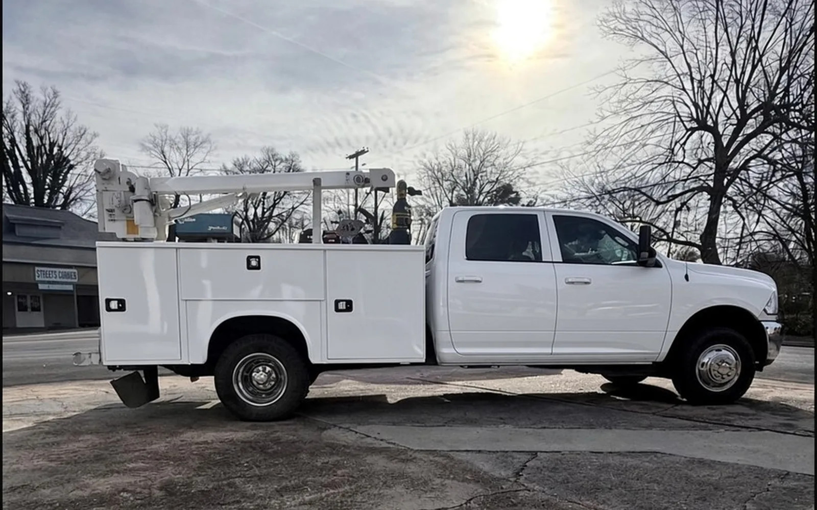 Same crane truck blank before TVE wrap