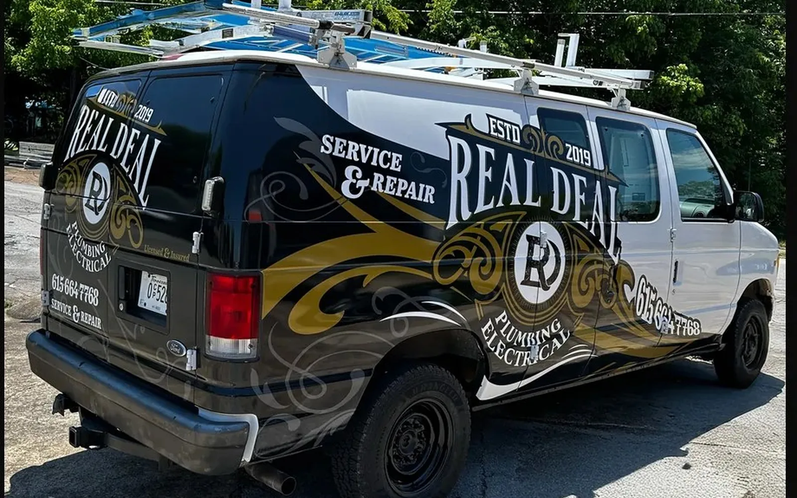 Real Deal Plumbing Electrical van after wrap