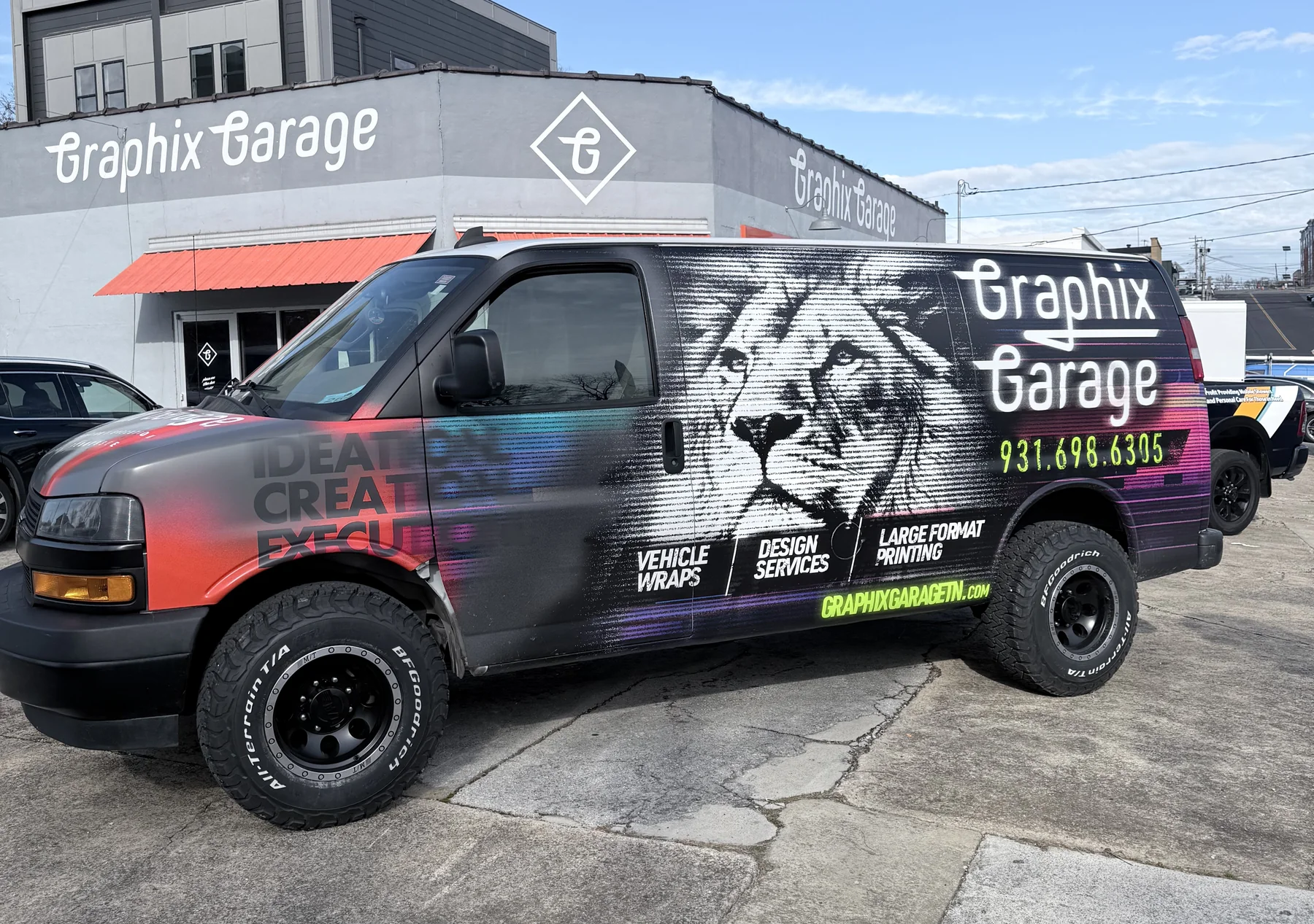 Graphix Garage wrapped van — Columbia TN.
