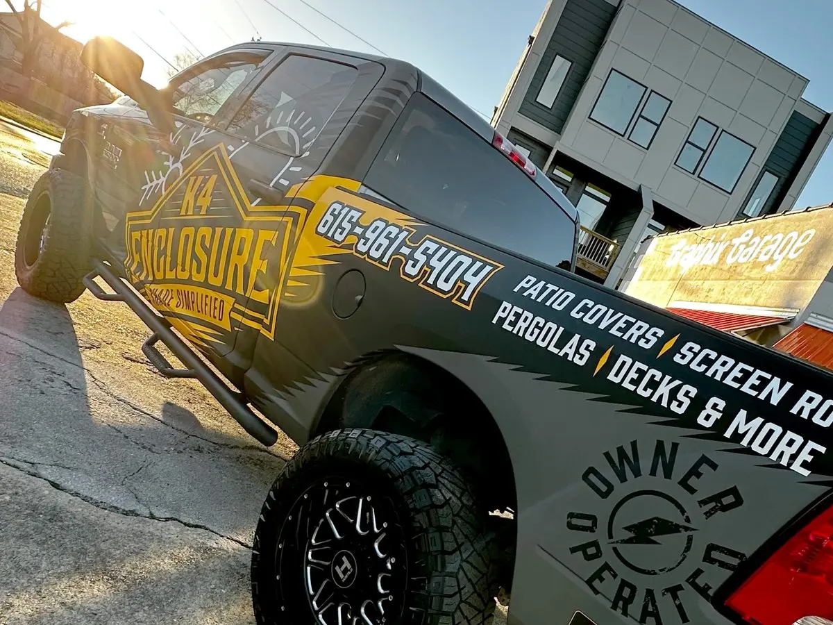 Vehicle wrap print and install work at Graphix Garage