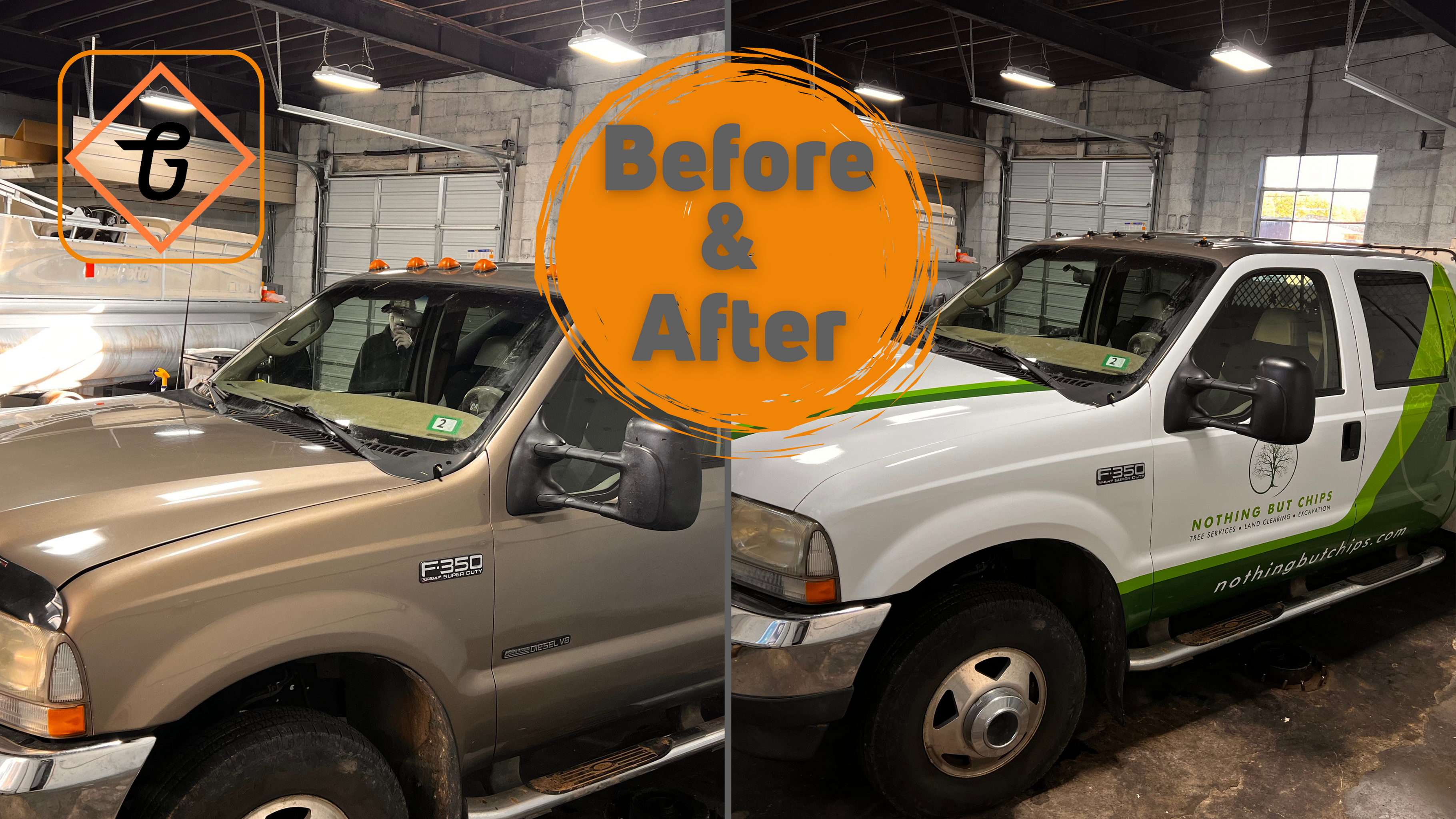 Graphix Garage Columbia, TN Sign Shop Before and After Truck Wrap