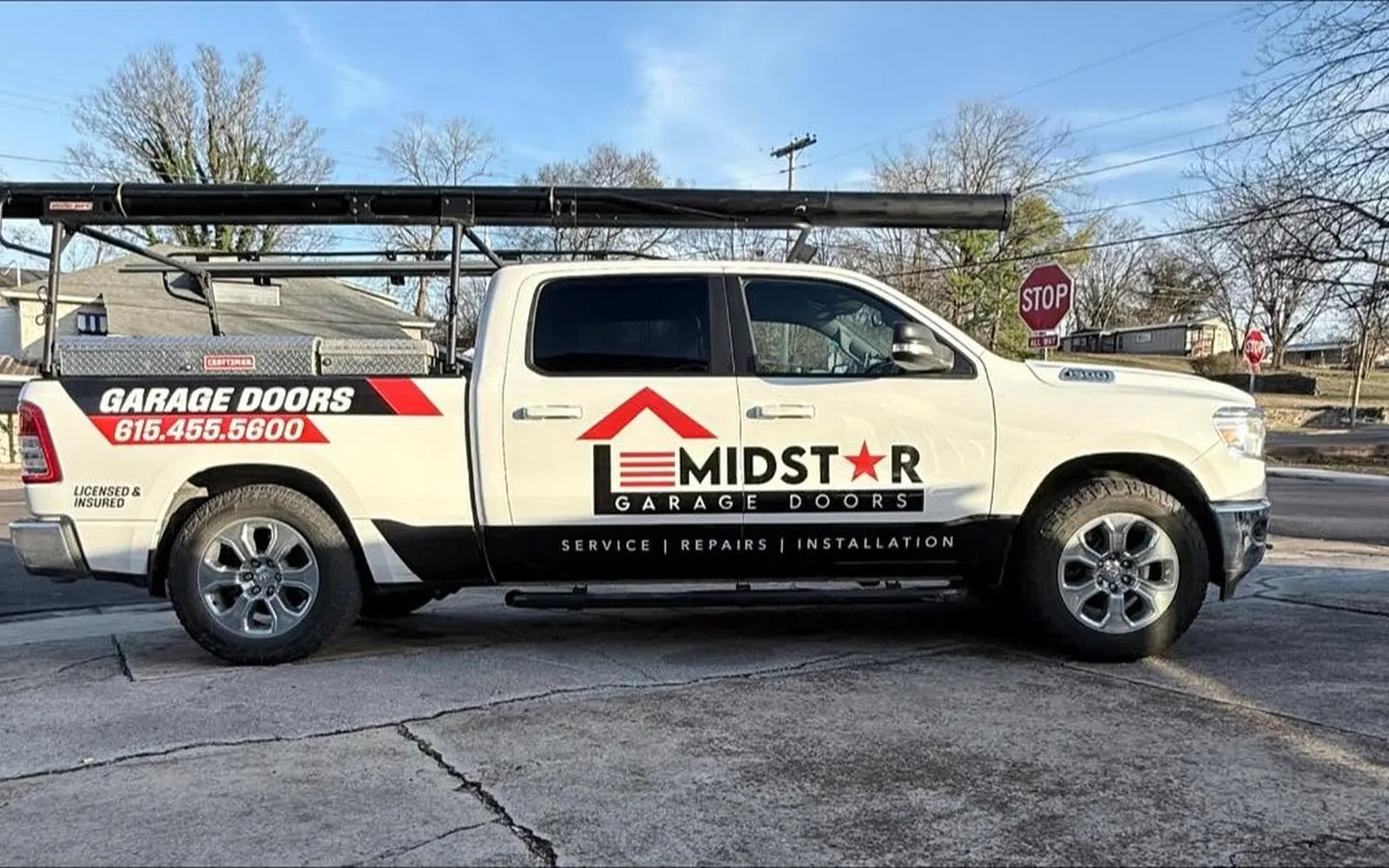Midstar branded truck wrap after install at Graphix Garage