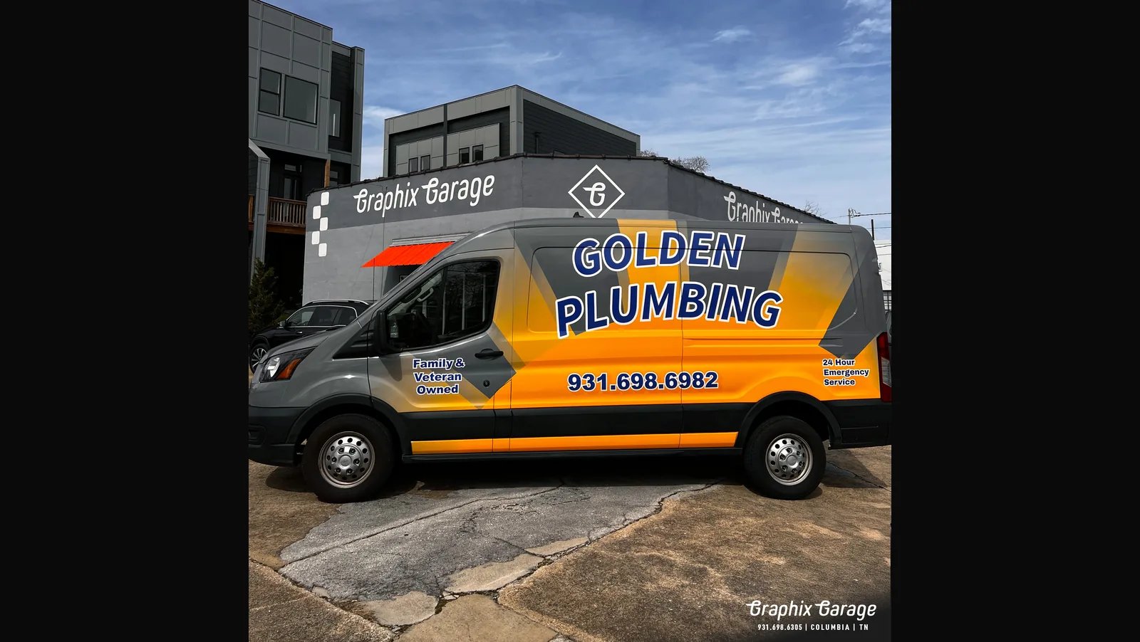 Golden Plumbing Transit van wrap Columbia TN